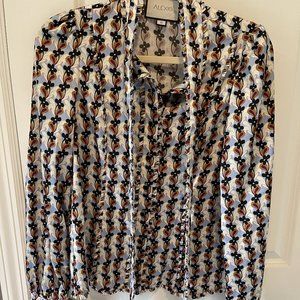Beautiful✨ALEXIS Tie Neck Blouse Size Small